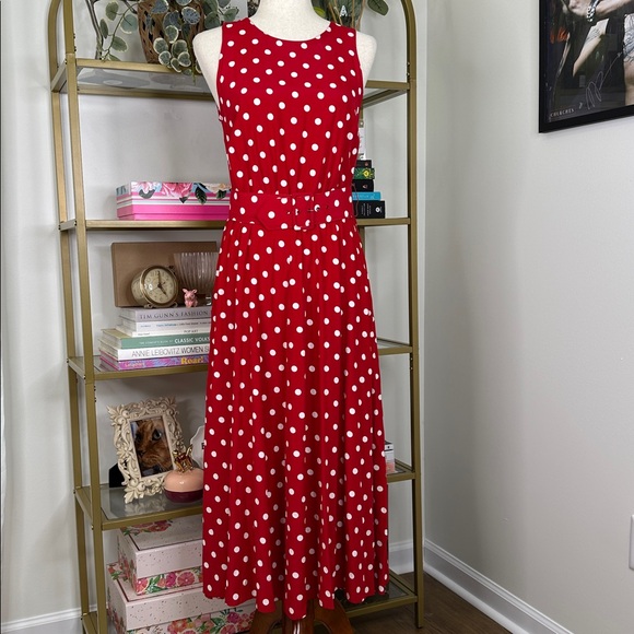 Vintage Dresses & Skirts - Vintage My Michelle Red & White Polka Dot Midi Dress
